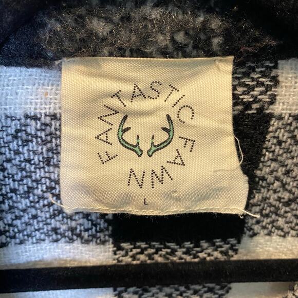 Fantastic Fawn Women’s Oversized Long Plaid Coat Shacket Size Large Checkered - Picture 7 of 13